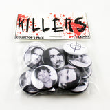Deadly Dozen Killer Collector's Pack | Twelve - 1 Inch Pinbacks | Serial Killers
