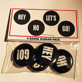 RAMONES | 4 1-inch Pinback Set |  | Hey Ho Let's Go! Slogan gift set
