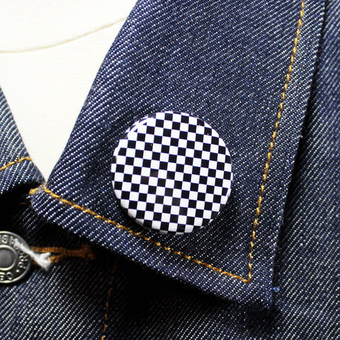 Checkerboard | Twin-Tone inspired | 1 1/4 Inch Pinback Button