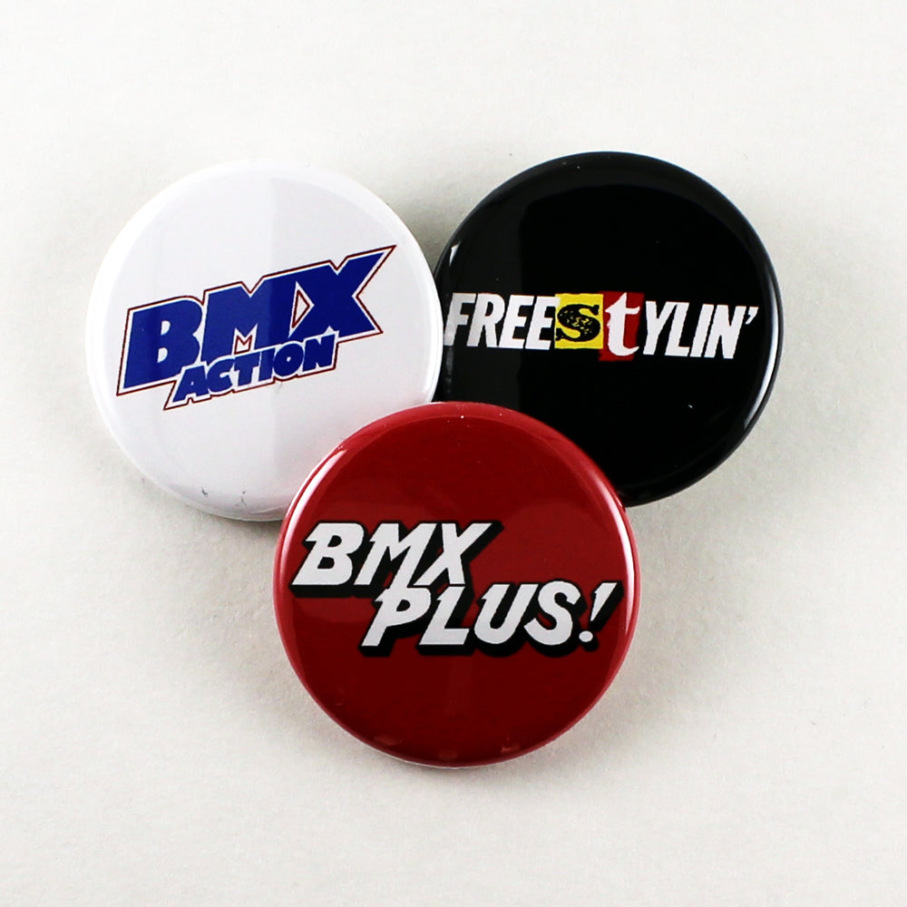 Old School BMX Magazine Logos | Pinback Buttons – Big Mean Old School BMX Magazine Logos | Pinback Buttons – Big Mean